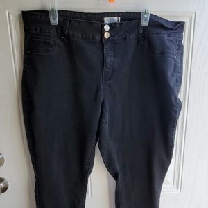 Cuffed black skinny jeans